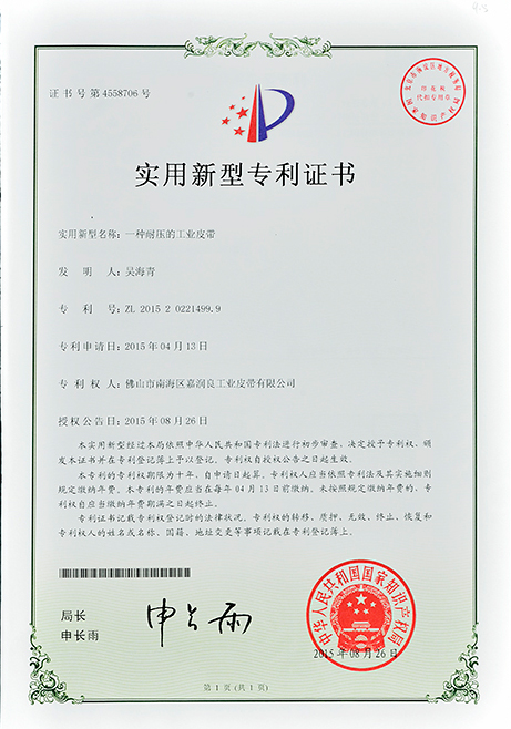 艾瑪森實用新型專利證書 艾瑪森實用新型專利證書